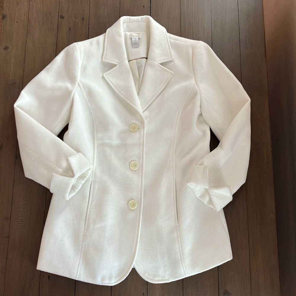Chico's Elegant White Peacoat Blazer